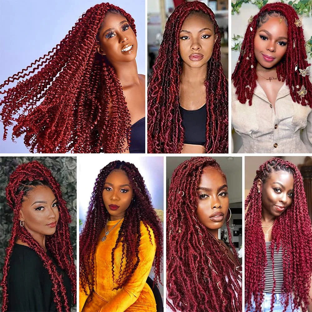 Springy Afro Twist Hair 24 Inch Synthetic Hair Extension,  Pre-Separated Marley twist Braiding Hair for Faux Locs Crochet Hair