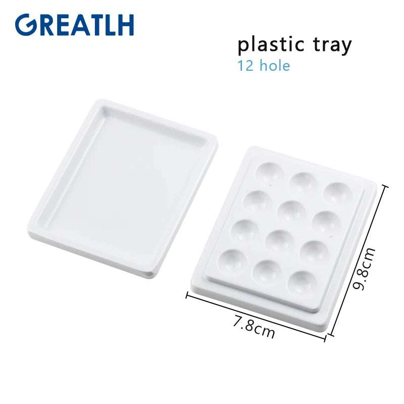1pcs Dental Lab Mixing Watering Moisturizing Plate Ceramic Palette with Transparent Cover 12/24/36 Slot Dental Supplies Viralgem Store
