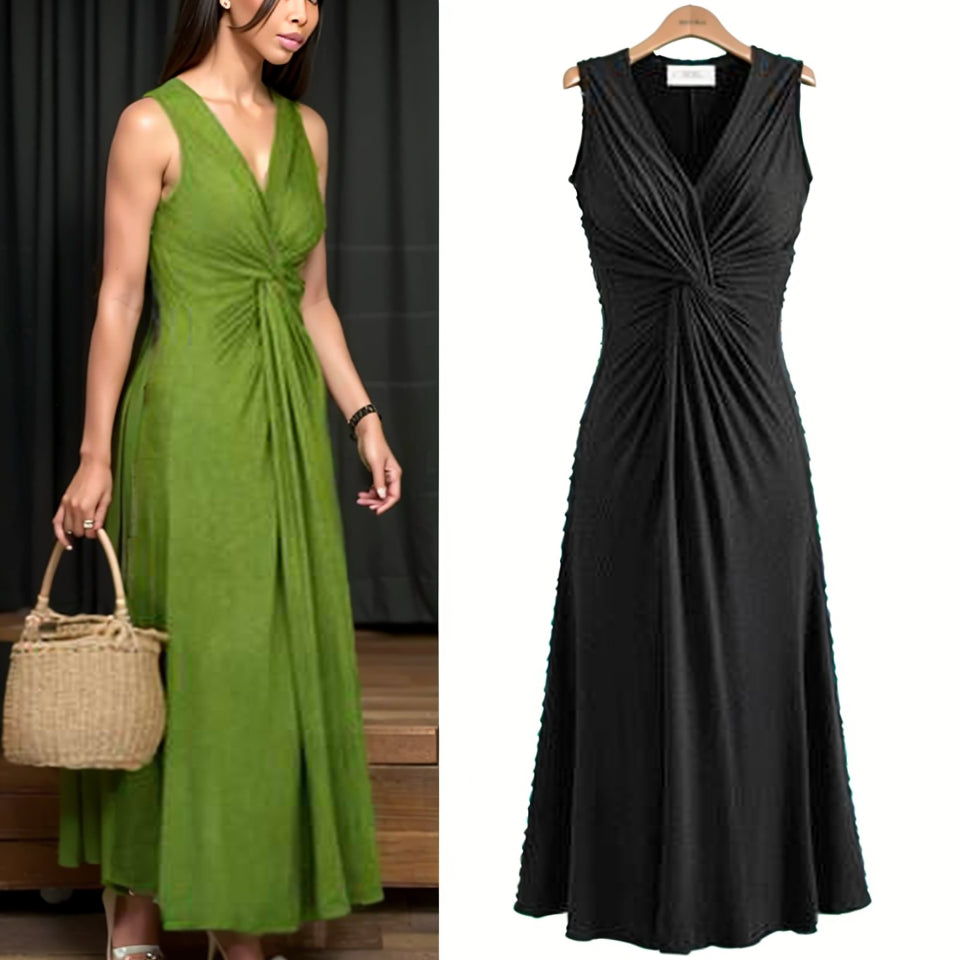 2018 Summer New K-style Plus Size Women's Clothing Chubby Girl Slim Waist Nipped Swing Sleeveless Dress Big Dress