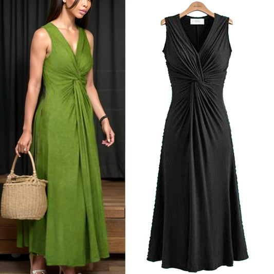 2018 Summer New K-style Plus Size Women's Clothing Chubby Girl Slim Waist Nipped Swing Sleeveless Dress Big Dress