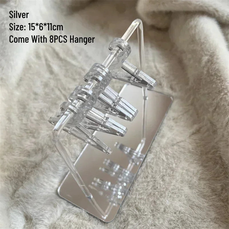 8pcs Hangers Earring Jewelry Hanger Display Stand Acrylic Organizer Creative Coat Hanger Shape Tabletop Ear Stud Jewelry Storage Viralgem Store