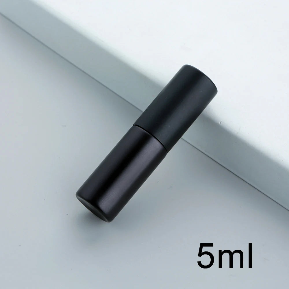 50/100Pcs 5ml 10ml Matte black spray bottle Atomizer Empty Perfume Sample Bottles Custom LOGO Pay Extra