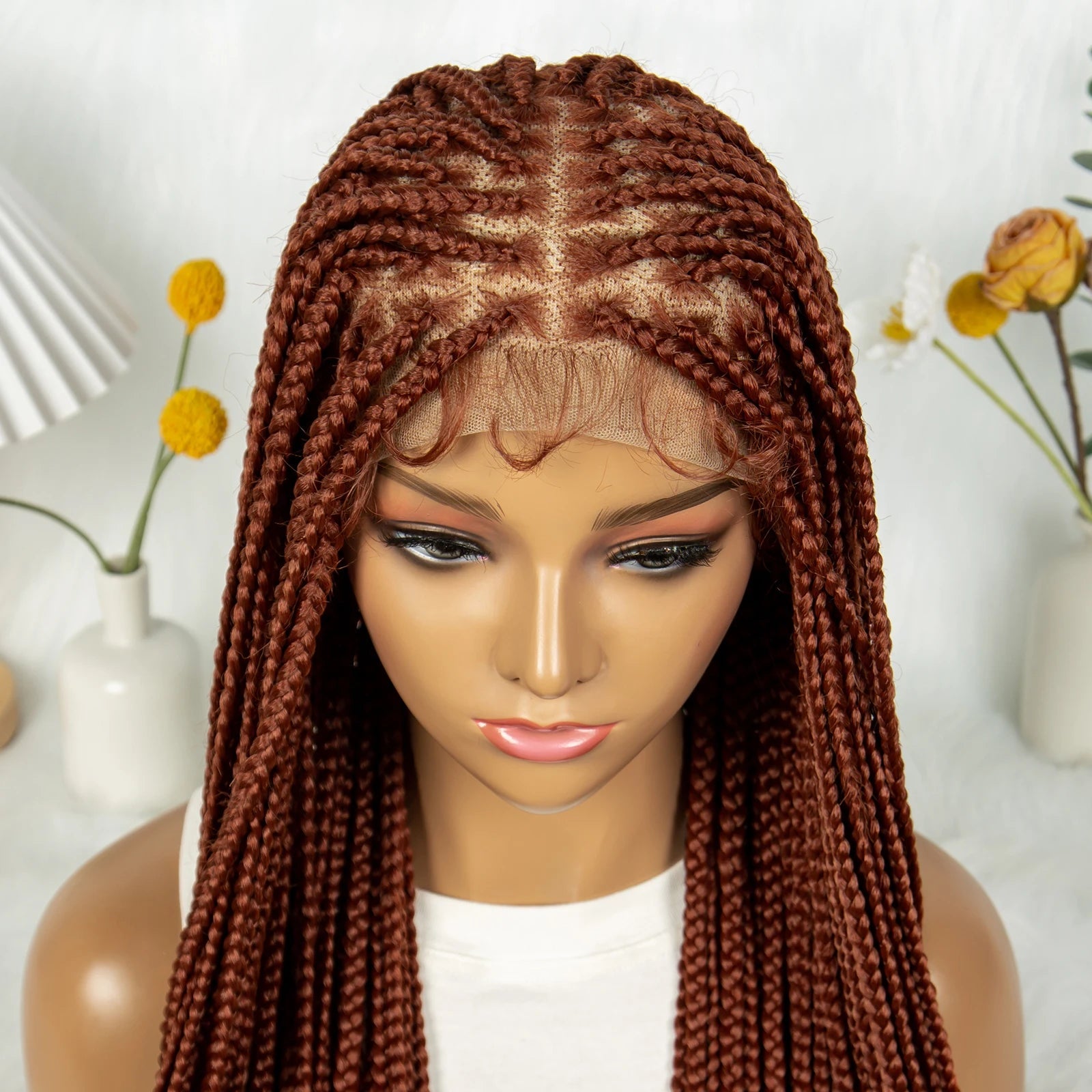 Synthetic Transparent HD Knotless Full Lace Braided Wigs For Black Women Crochet Braid Braiding Hair Viralgem Store