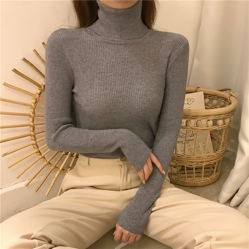 Women Turtleneck Sweater Knitted Soft Pullovers Cashmere Jumpers Basic Soft Sweaters For Women 2024 Autumn Winter