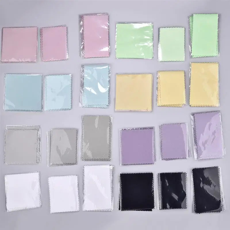 50Pcs Polish Polishing Cloth Silver Color Cleaning Polishing Cloth Soft Clean Wipe Wiping Cloth For Silver Gold Jewelry Tool