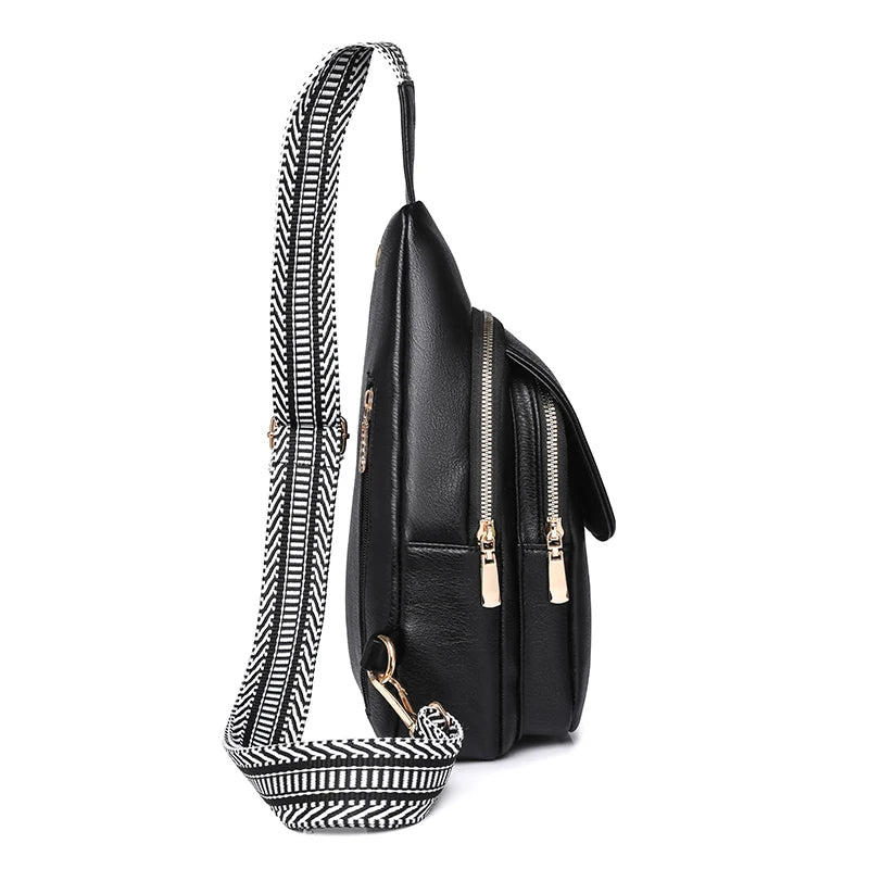 Women Bag Soft PU Leather Shoulder Purse Vintage Fashion Female Chest Bag Designer Multifunctional Shoulder Messenger Crossbody Viralgem Store