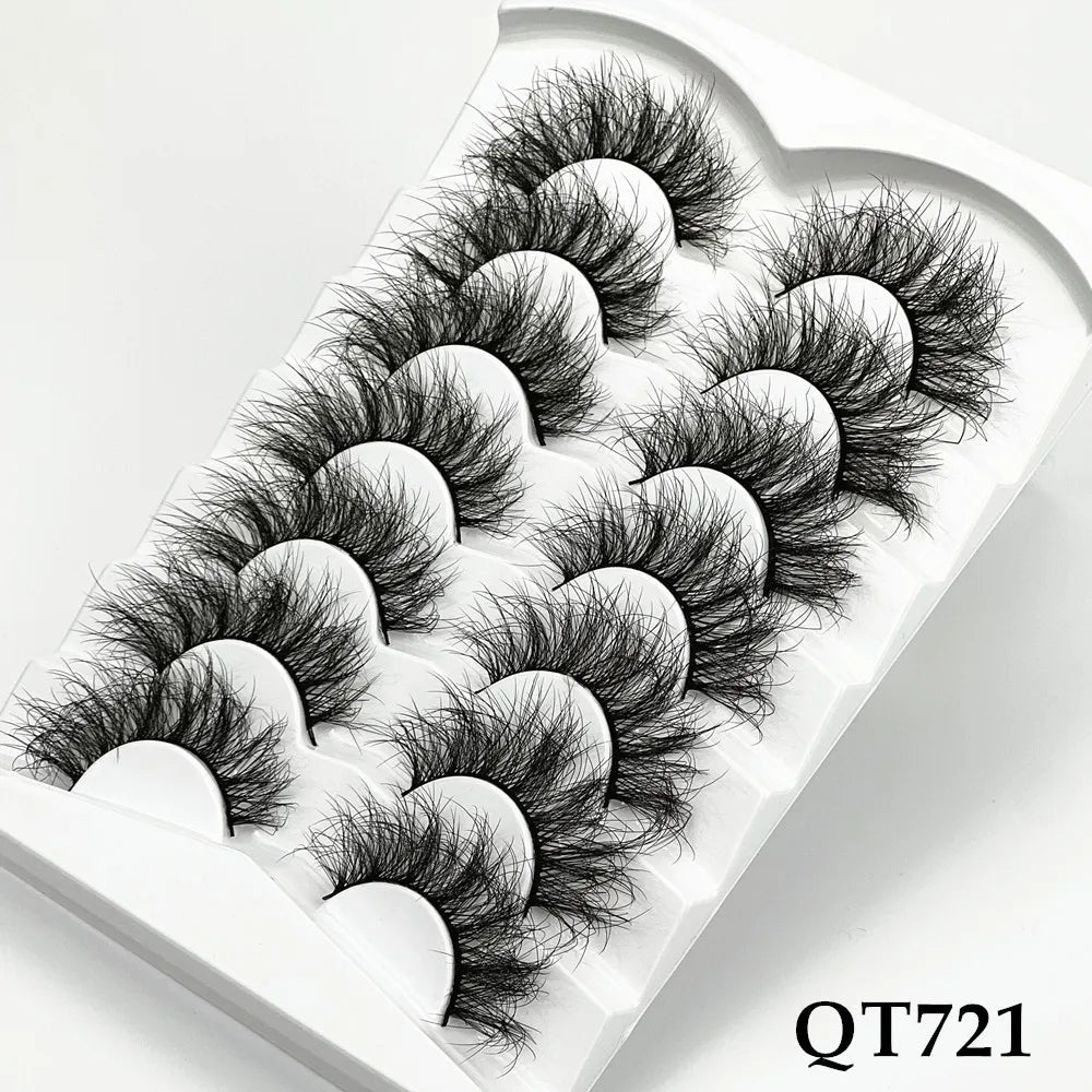 5/7/8 pairs 3D mink Lashes ,soft fluffy natural false eyelashes，individual eyelash extension, makeup tools lashes wholesale