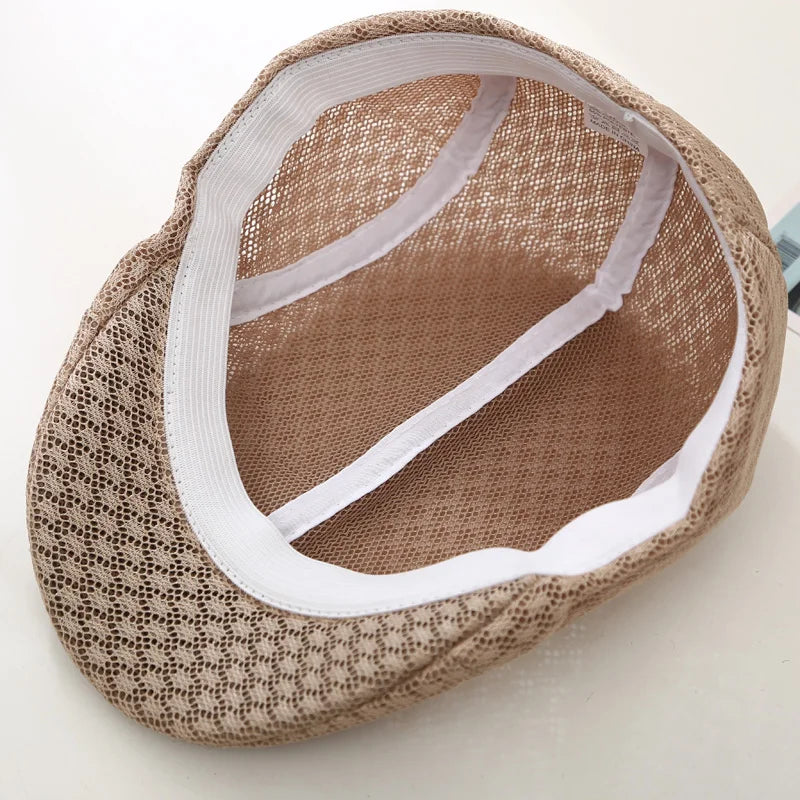 Spring Summer Hollow Berets For Men Convenient Breathable Mesh Beret Hat Quick-drying  Cap Retro Sun Hats Painter Caps