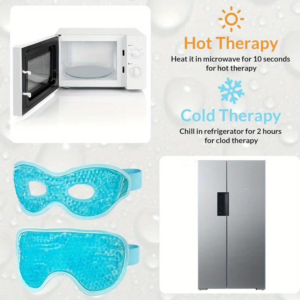 2Pcs/Set Gel Eye Mask Cooling Eye Mask For Dry Eyes Care Hot & Cold Eye Ice Pack Reusable Gel Sleep Mask Cold Eye Compress Mask