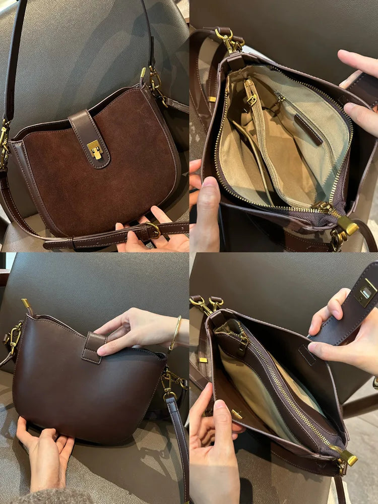 Women‘s Cowhide Genuine Leather Shoulder Bag Ladies Soft Cow Real Leather Handbag Female Fashion Luxury Design Crossbody Bags Viralgem Store