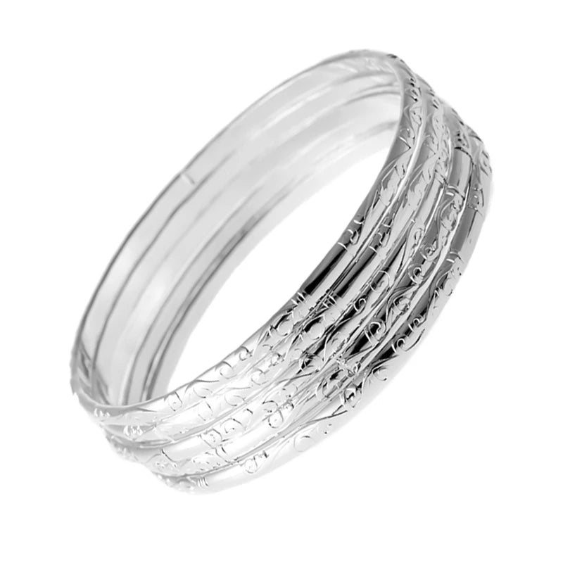 5Pcs/Set Simple Carving Flower Pattern Cuff Bracelet Bangle Sets For Women Accessories Pulsera Amuleto Trendy Fashion Jewel Viralgem Store