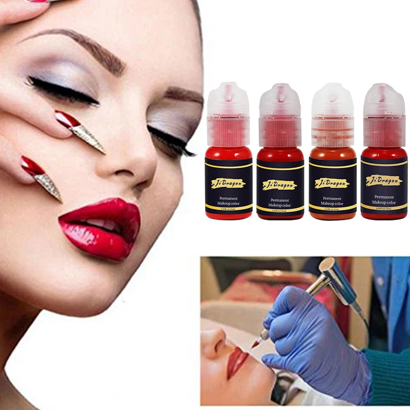 15ml Tattoo ink Pigment Color Paint Set Mix Permanent Makeup Microblading Eyebrow Lip Eyeliner SMP Beauty PMU Body Art Supplies