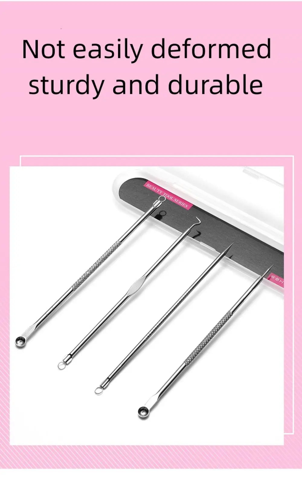 4PCS Blackhead Remover Acne Needle Tools Set Face Cleaning Black Dots Pimple Comedone Extractor Pore Cleaner Skin Care Products Viralgem Store