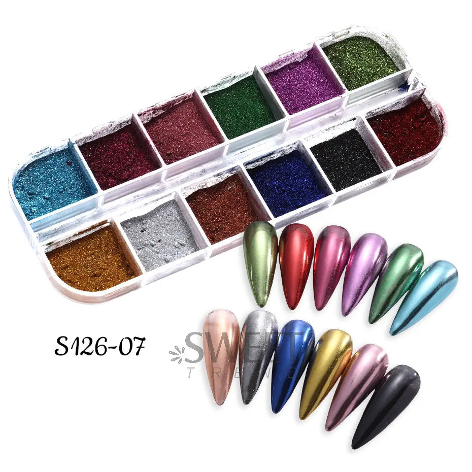 12 Grids Opal Dream Crystal Sequins Nail Flake Galaxy Iridescent Aurora 3D Paillette for Winter Autumn Manicure Decoration SWYFH Viralgem Store