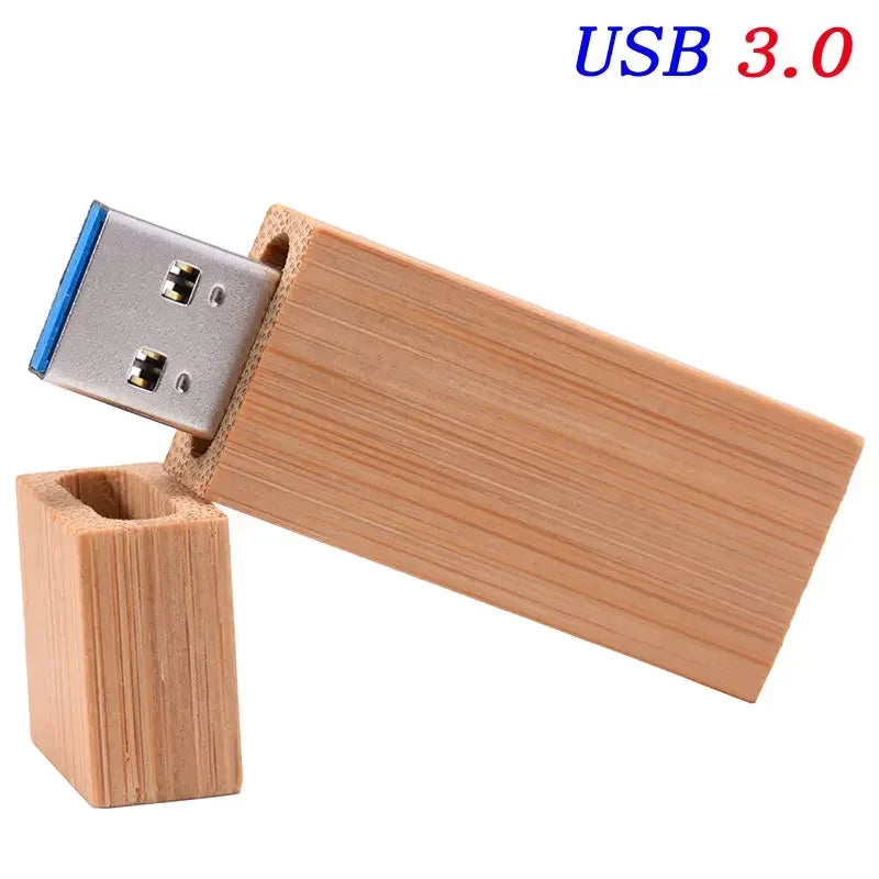 Wooden USB 3.0 Flash Drive 128GB High Speed Pen Drive 64GB Free Custom Logo Memory Stick Photography Wedding Gifts Pendrive 32GB