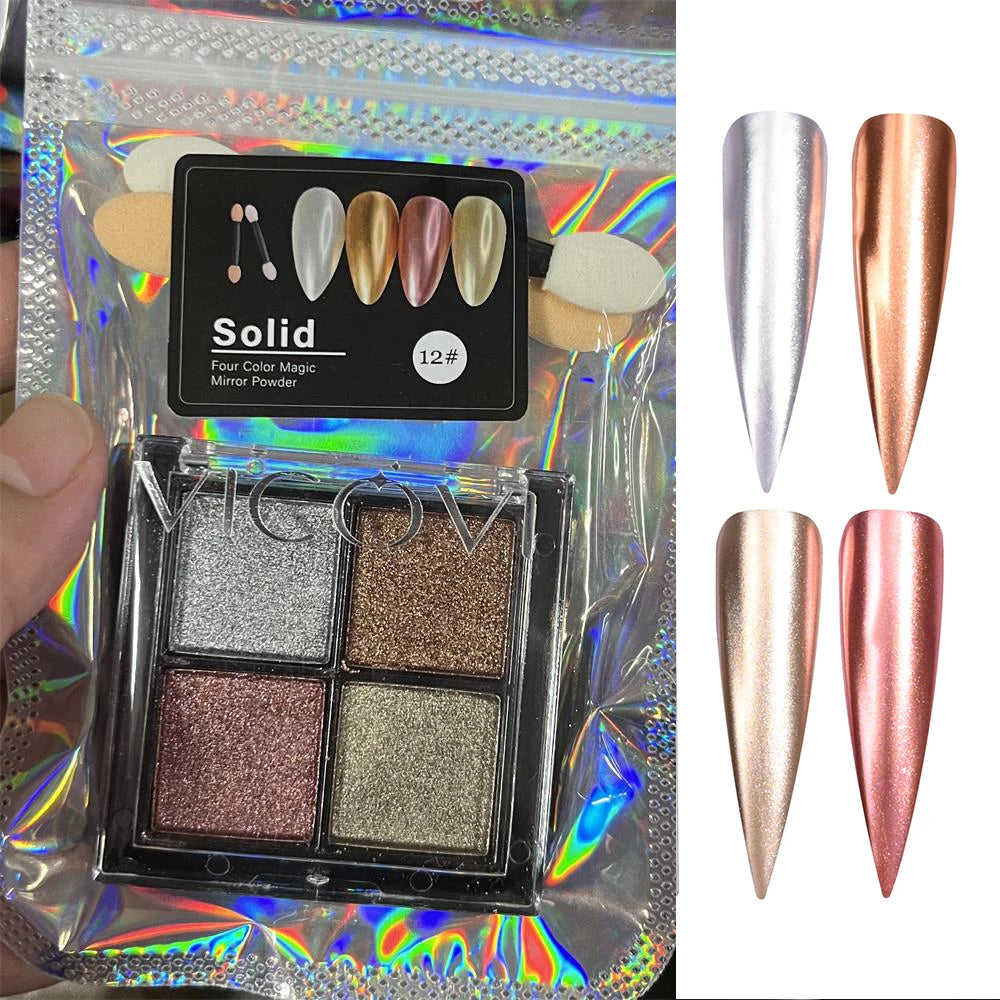 1 Box Mirror Glitter Powder Nail Decoration Metallic Chrome Nail Powder Set Y2K Rubbing Glitter Pigment Flakes Manicure Accessor