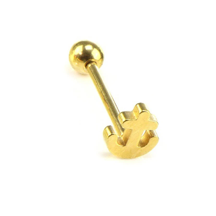 1-4pcs 14G Stainless Steel Tongue Rings Punk Straight Barbells Heart Star Maple Leaf Anchor Cross Tongue Piercing Jewelry Unisex Viralgem Store