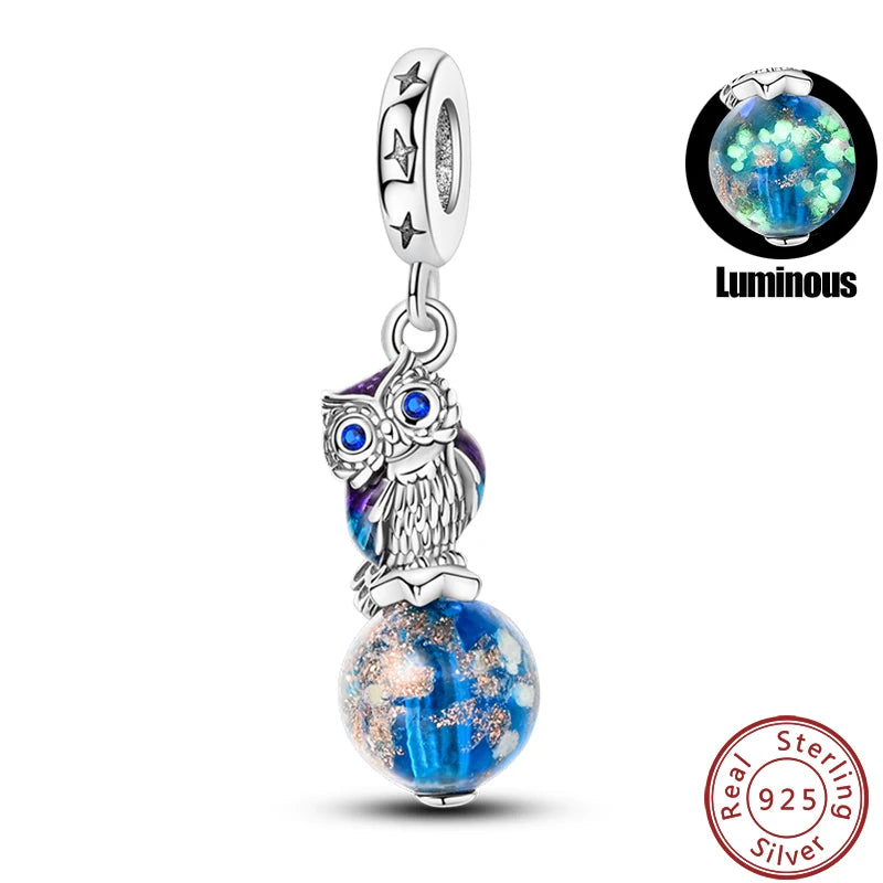 100% 925 Silver Parrot Hummingbird Owl Birds Fashion Design Charms Beads 3mm DIY Fine Jewelry Gifts Making Viralgem Store