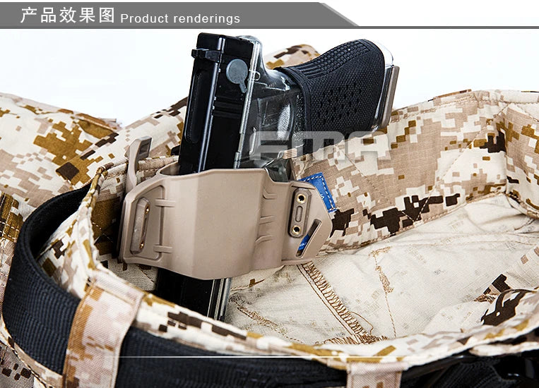 Universal FMA Gun Holster With Clips Fit Compact Glock 17/19 / Smith & Wesson M&P/Sig sauer P226 9mm 1911 . 45cal Airsoft Case Viralgem Store