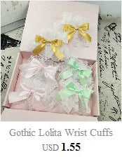 Steampunk Lolita Hand Sleeve Wrist Cuffs Ruffled Floral Lace Elastic Bracelet XX9D Viralgem Store