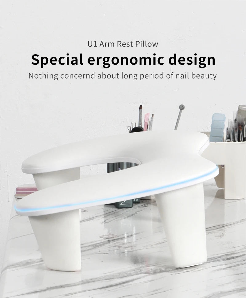 Two Hands Nail Art Hand Pillow Portable Removable Stand Tilt Design Manicure Stand Hand Pillow PU Material Hand Pillow Cushion