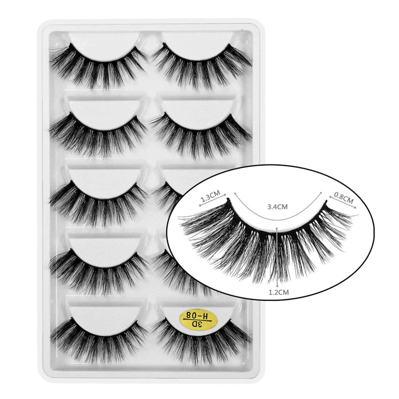 5 Pairs 3D Mink False Eyelashes h13, Soft Eyelash Extension Natural Eyelashes makeup Lashes Wholesale G800, G806 Viralgem Store