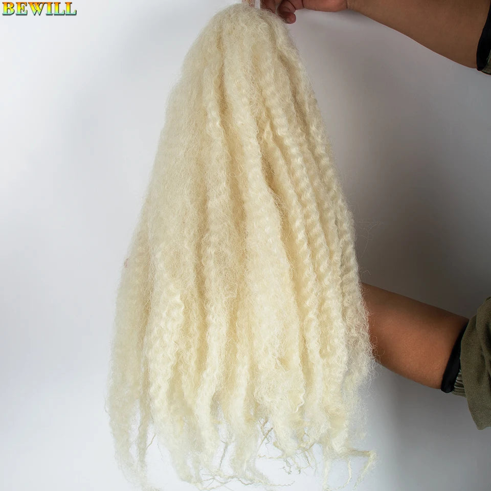 18 Inch 1-6 Packs Marley Twist Crochet Hair Black Brown to Blonde Synthetic Afro Marley Ombre Braiding Hair for Faux Locs Braids