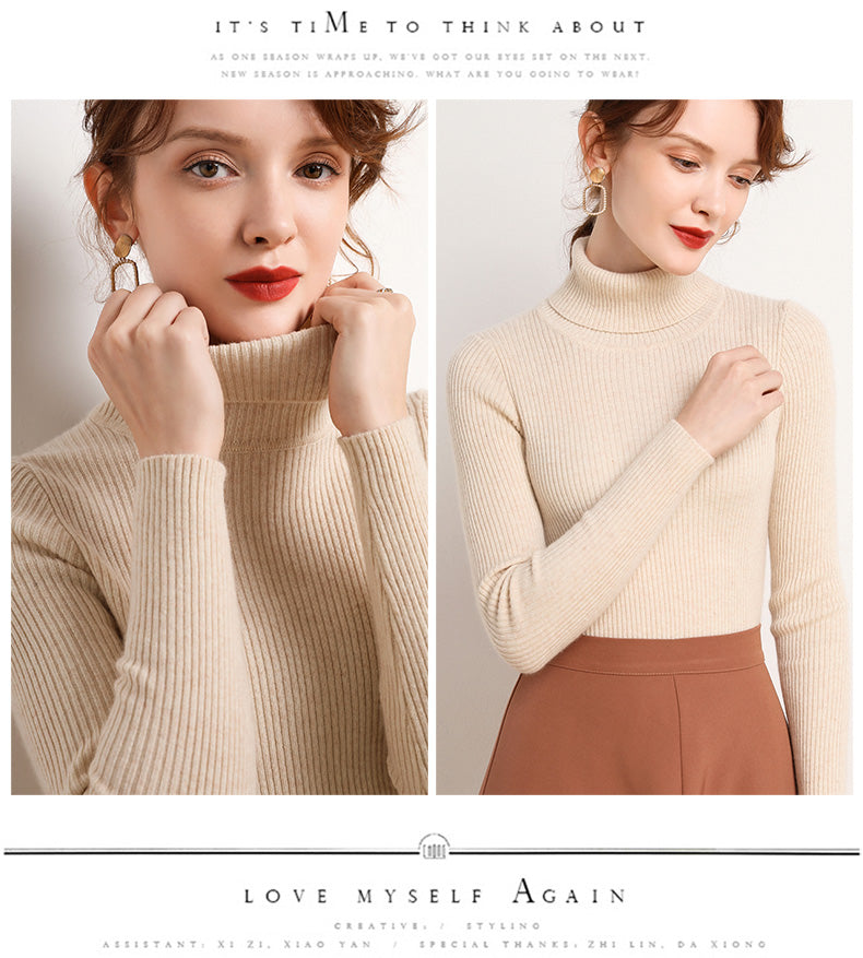 Women Turtleneck Sweater Knitted Soft Pullovers Cashmere Jumpers Basic Soft Sweaters For Women 2024 Autumn Winter