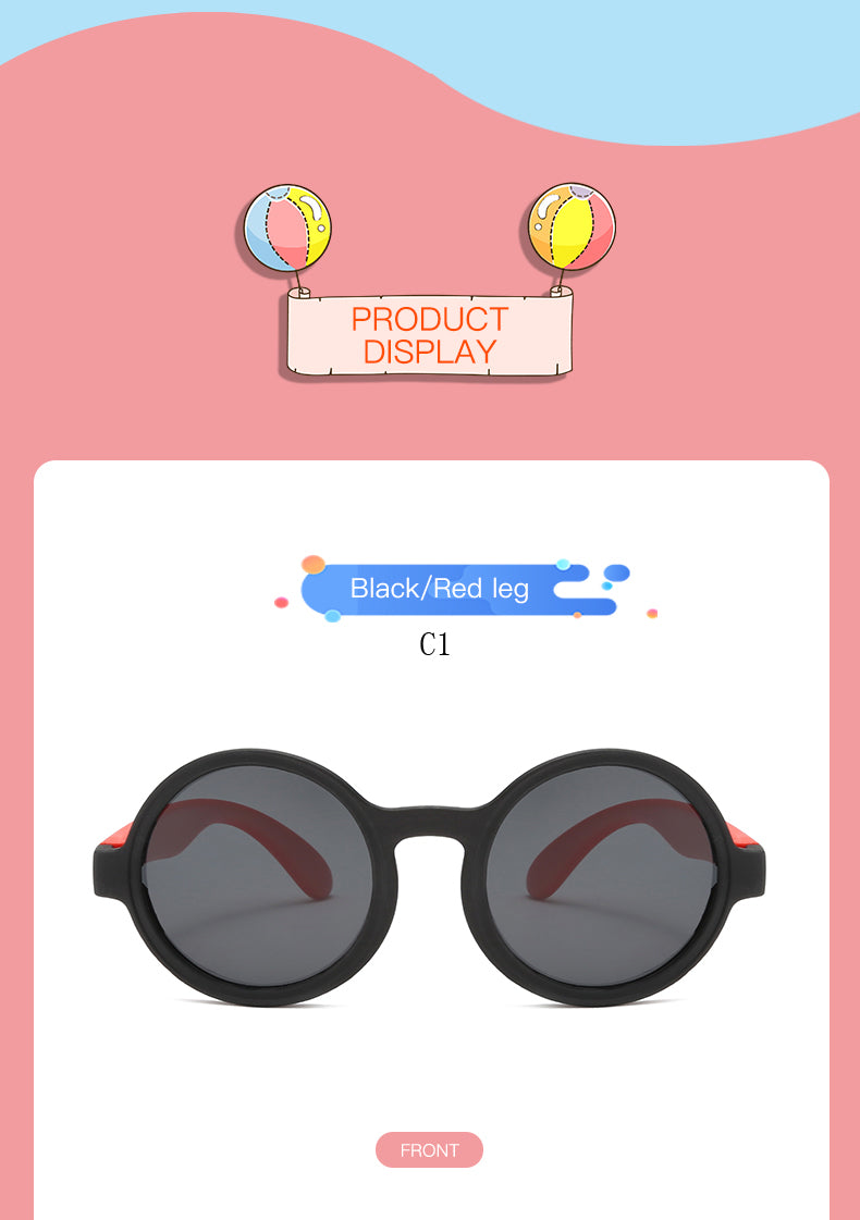 2023 New Cute Round Frame Children's Sunglasses Baby Safe Soft UV Resistant Sunglasses Trend Eyewear for Boys and Girls