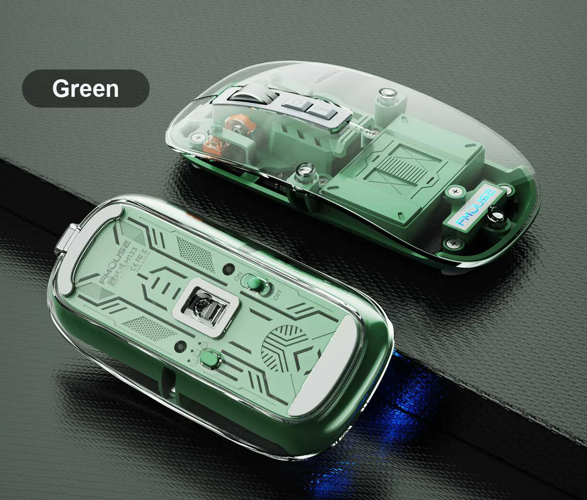 Transparent Magnetic Triple Mode Bluetooth compatible 2.4G Wireless Mouse One-Click Desktop Type-C Rechargeable Silent Mice Mute Viralgem Store