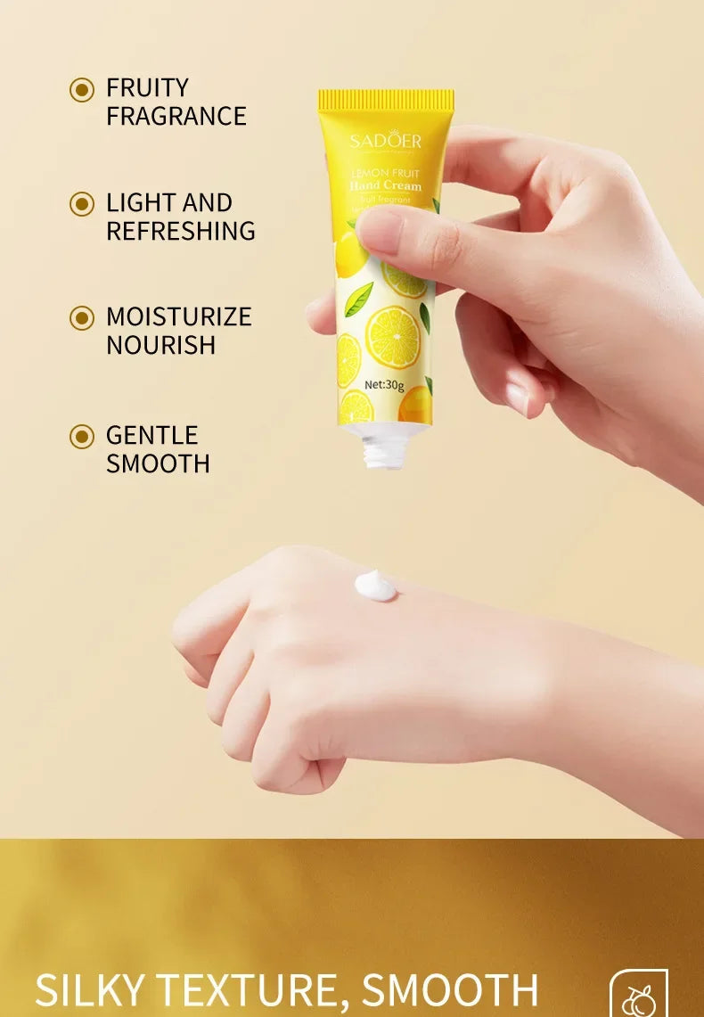 5Pcs/set SADOER Fruit Plant Fragrance Hand Cream Sets Moisturizing Repair Anti Dry Hand Lotion Sets Hands Skin Care Products Viralgem Store