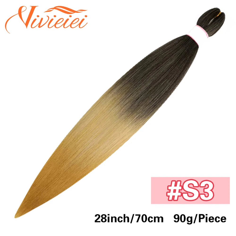 Synthetic Jumbo Braids Hair Extensions 28 Inch Braiding Hair Pre Stretched Orange Green White Blue Red Pink Purple Braids Viralgem Store