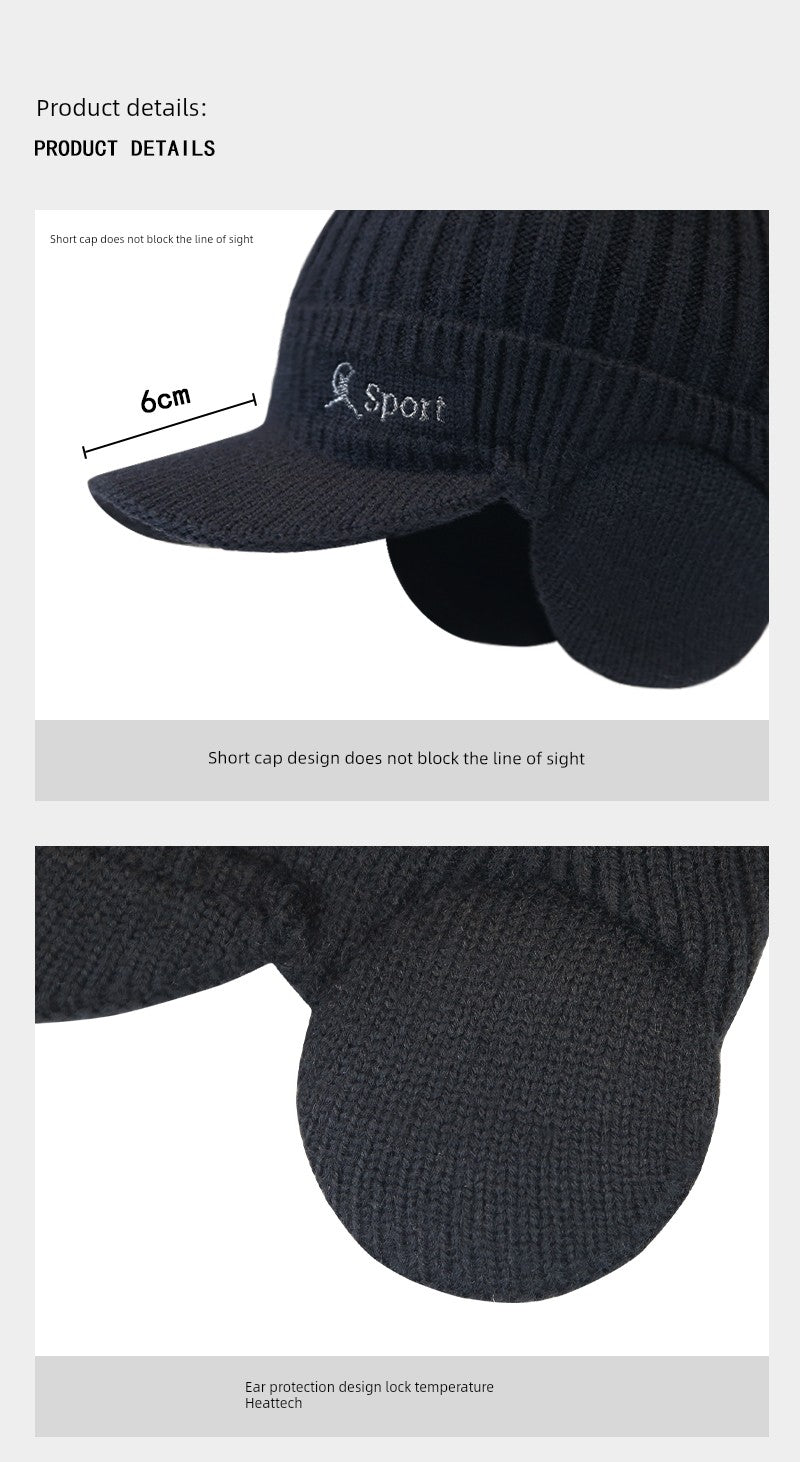 Winter Heattech Male Fleece-lined Thickened Cold Protection Cycling Hat