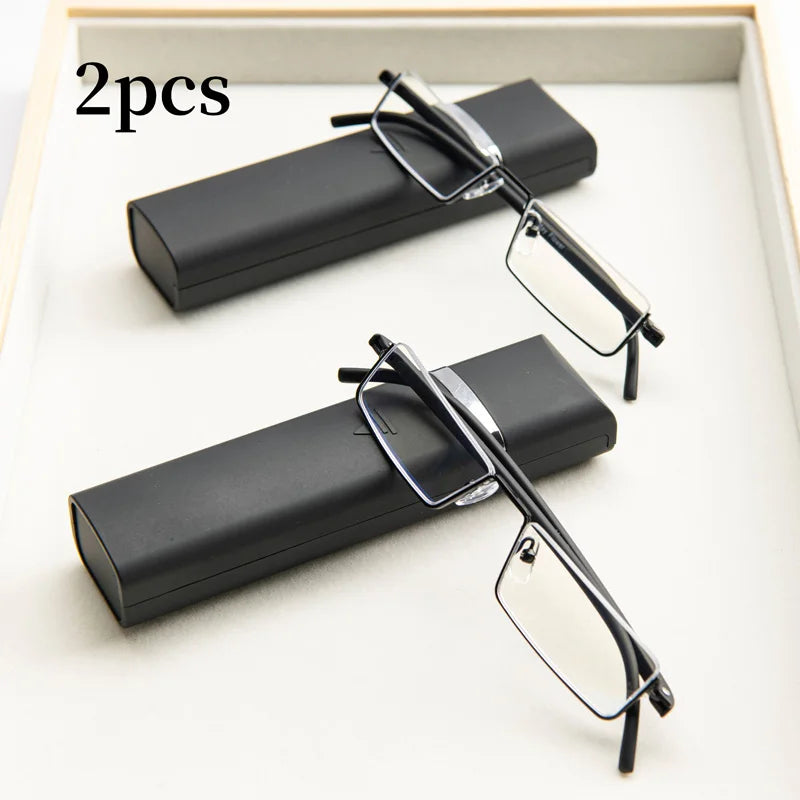 2Pcs Suit Anti-blue Light Reading Glasses Ultralight TR90 Sport Presbyopia Eyeglasses Women Men Far Sight Eyewaer With Case +1.2 Viralgem Store