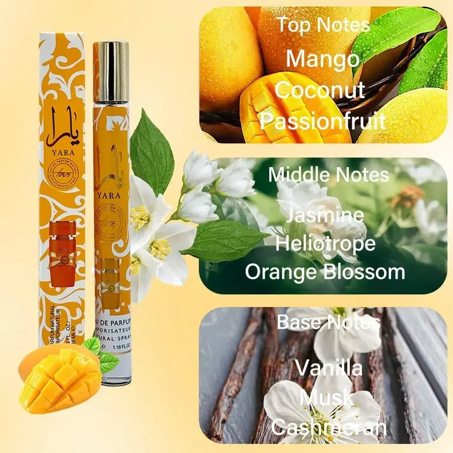 35ml Original Yara Arabian Perfume hombre Long Lasting 72h Fragrance Christmas Parfum Cologne de mujer Light Fragrance Viralgem Store