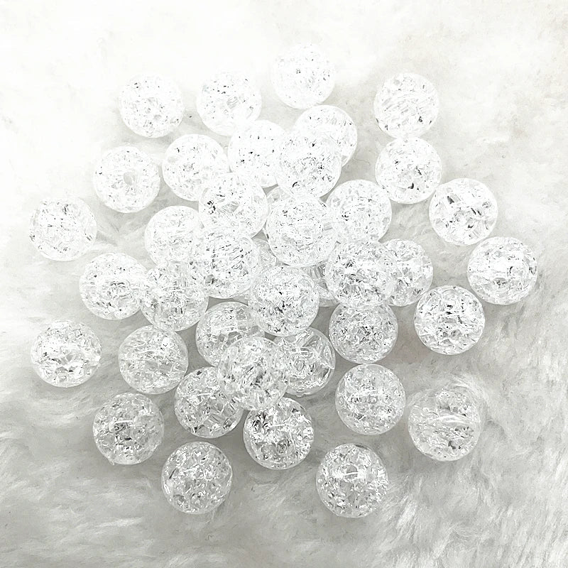 20pcs 12mm Round Acrylic Crackle Beads Loose Spacer Beads for Jewelry Making Diy Handmade Bracelets Accessories Viralgem Store