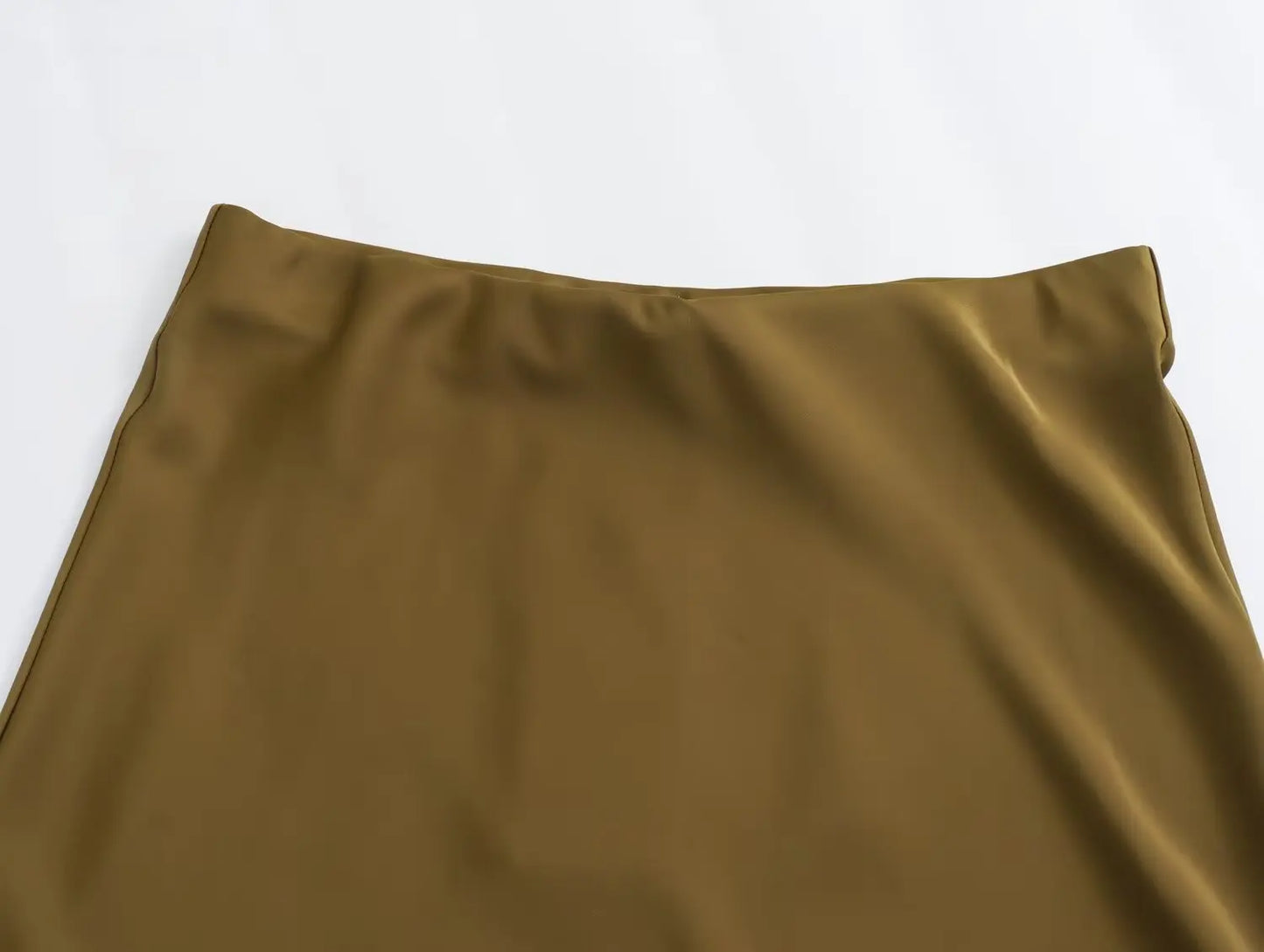 2024 New Women's European And American Style Fashion Silk Satin Texture High Waist Skirt Street Style Elegant Mid-length Skirt