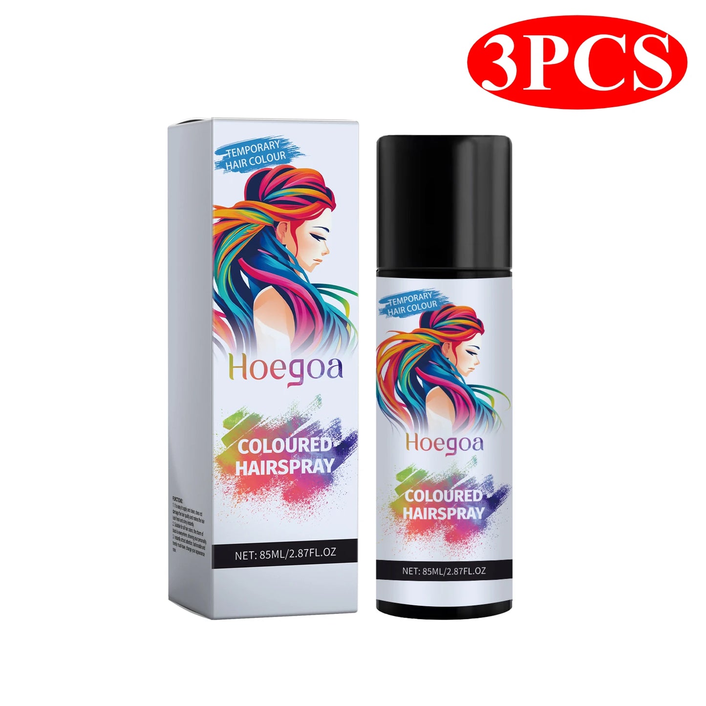 Temporary Hair Dye Spray Fast Remove White Grey Hair Back To Black Coloured Hairspray Travel Hair Dye Disposable Hair ColorSpray