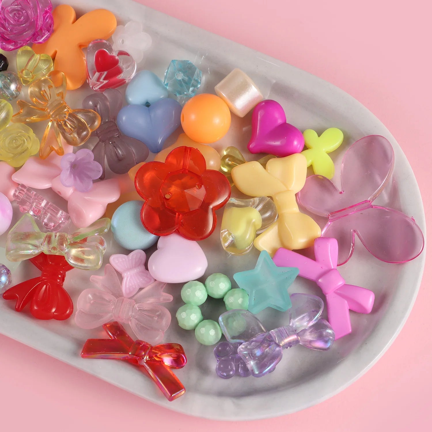 1bag Mixing Style Candy Color Acrylic Beads For DIY Handmade Bracelet Jewelry Making Phone Chain Accessories Viralgem Store