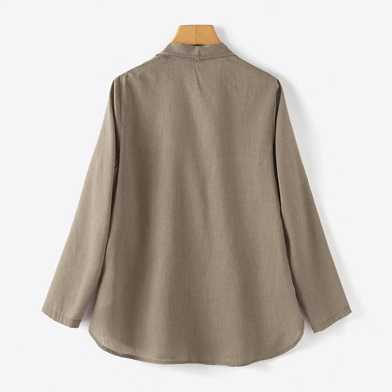 Women Solid Blazer 2024 Autumn ZANZEA Fashion Long Sleeve Outerwear Casual Loose Lapel Collar Coat Vintage Pocket Thin Jackets