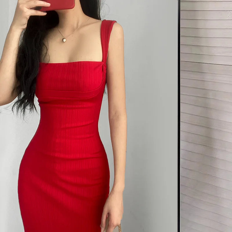 WOMENGAGA Red Dress Mini Summer 2023 New Sexy Short Female Dress Elegant Hot Sexy Korean Women Dresses Sweet 2023 94S6 Viralgem Store