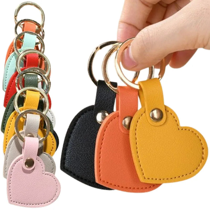 2024 Charm Leather Heart Key Chain Fashion Leather Heart Shape Keychain Women Car Key Holder Home Key Ring Bag Car Pendant Gift Viralgem Store