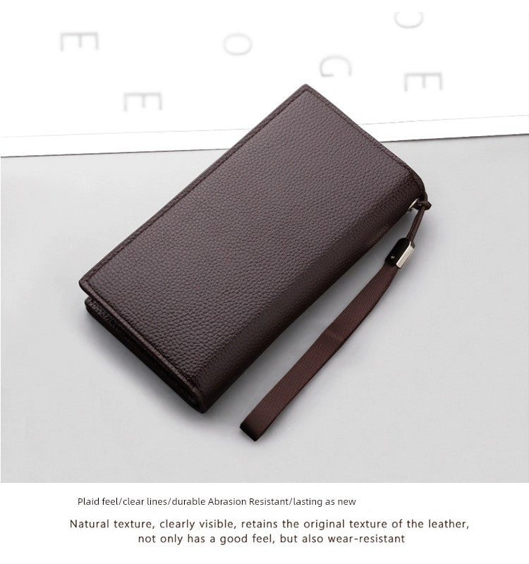 Trendy Long Business Men's Casual Zipper Handbag