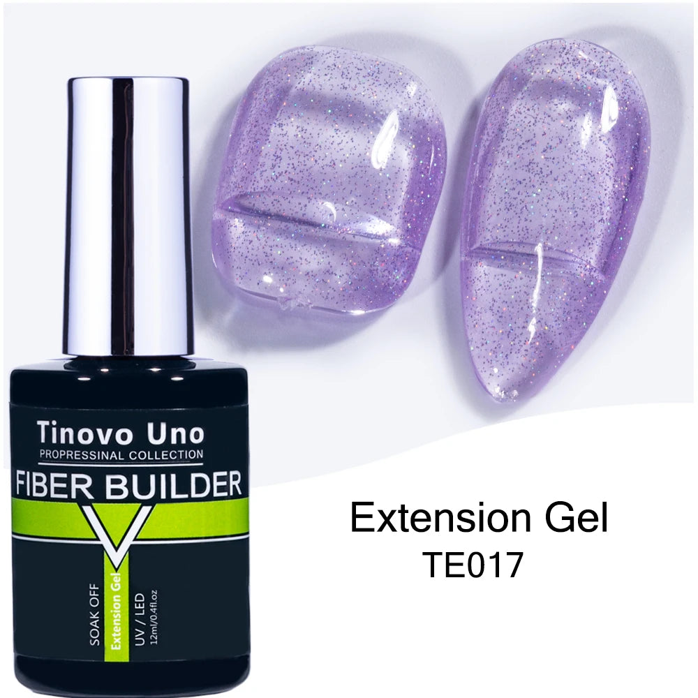 Tinovo Uno 41 Colors Builder Nail Gel in A Bottle Fiber Gel for Extensions Semi Permanent UV Building Poly Acrylic Nails Liquid