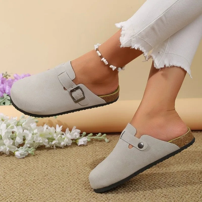 2023 Women's Shoes Fashion Women's Shoes Round Head Slippers Couple Slippers Women's Outdoor Casual Shoes Women's Suede Slippers