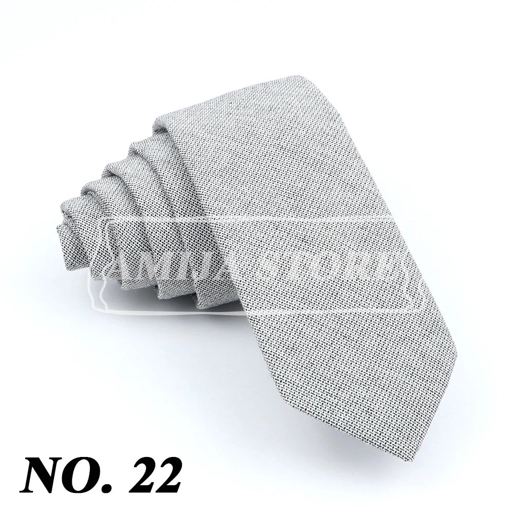 Wed Cotton Tie Solid Color Necktie For Man Woman Blue Pink Yellow Skinny Slim Ties Fashion Wedding Party Gifts Men Accessories