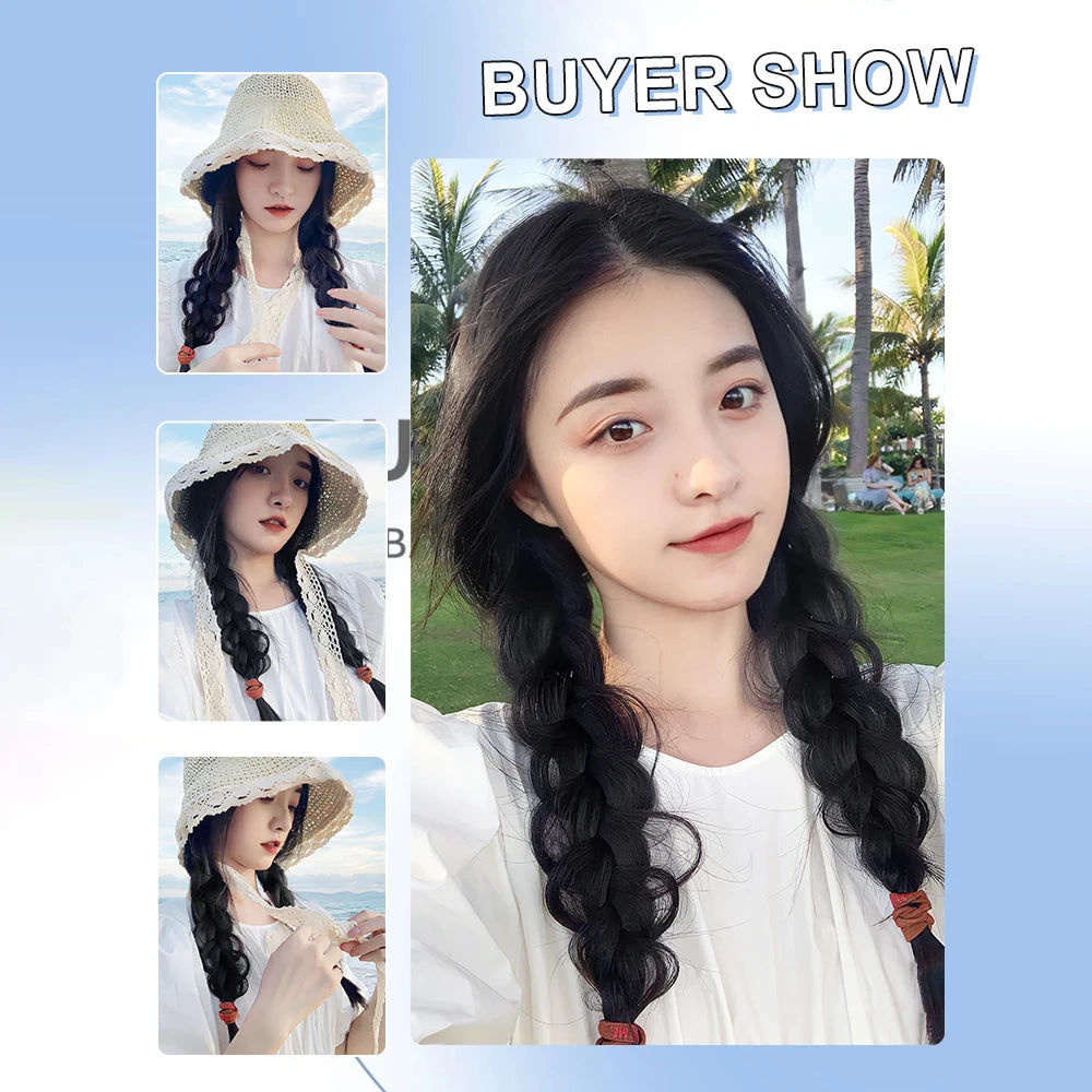 Synthetic Long Twist Braid Ponytail Extensions With Rubber Band Boxing Braided Hair Extensions For Women Daily Use Viralgem Store