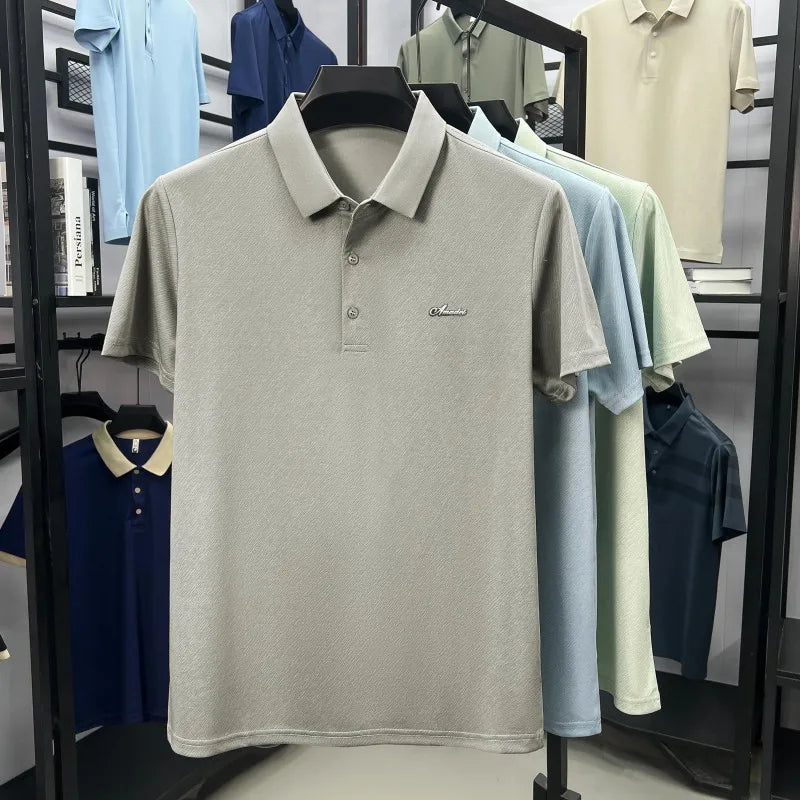 Top Grade Designer Brand Polo Shirt Men Summer New High Short Sleeve Regular Solid Casual Tops Fashions Mens Clothes 2025 Viralgem Store