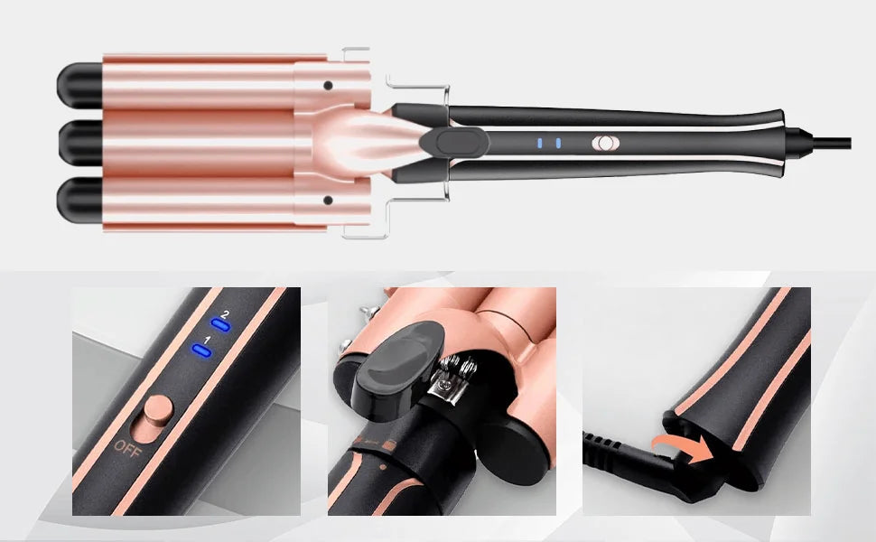 5 in 1 Curling Iron Set with Curling Brush, 0.35”-1.25” Hair Curler Wand for Hairstyle and Heat Resistant Gloves and Hair Clips Viralgem Store