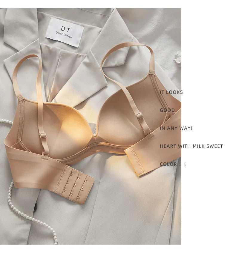 UBAU High-quality lingerie With Beautiful Back, Women's Small Breasts, Sagging-proof, Seamless And Rims-Free Bra